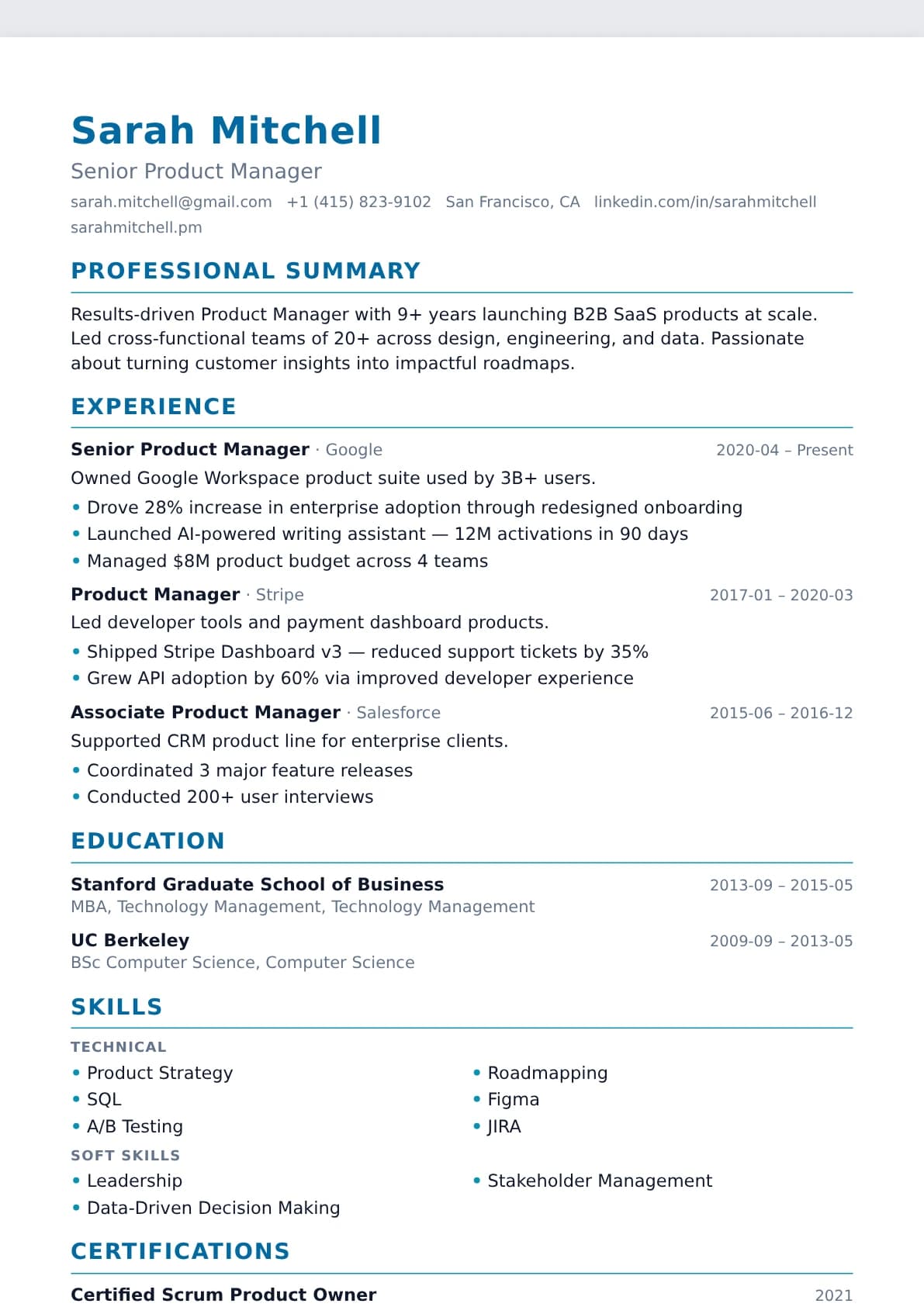 Clean Resume Template