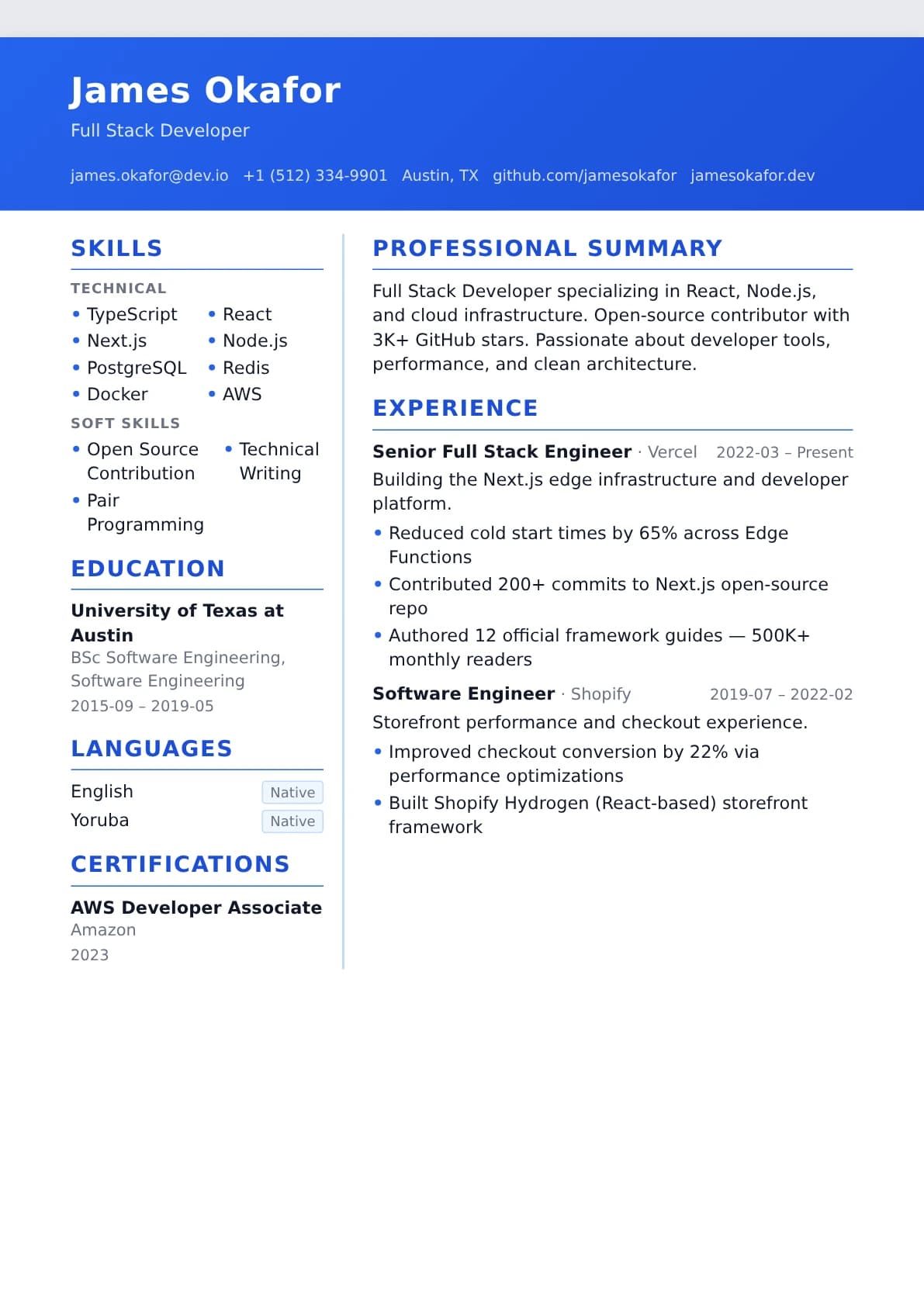 Modern Resume Template