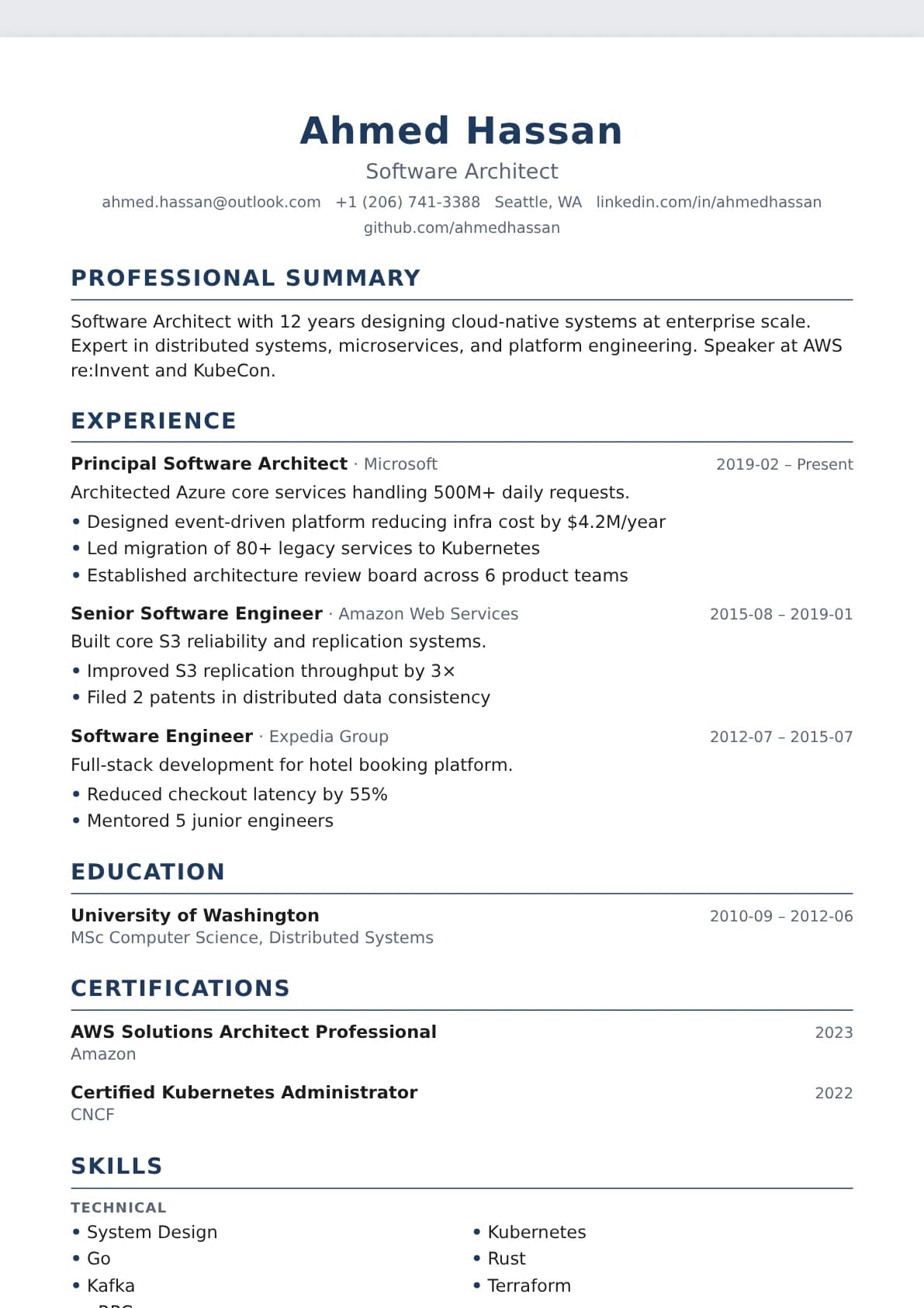 Monterrey Executive Resume Template