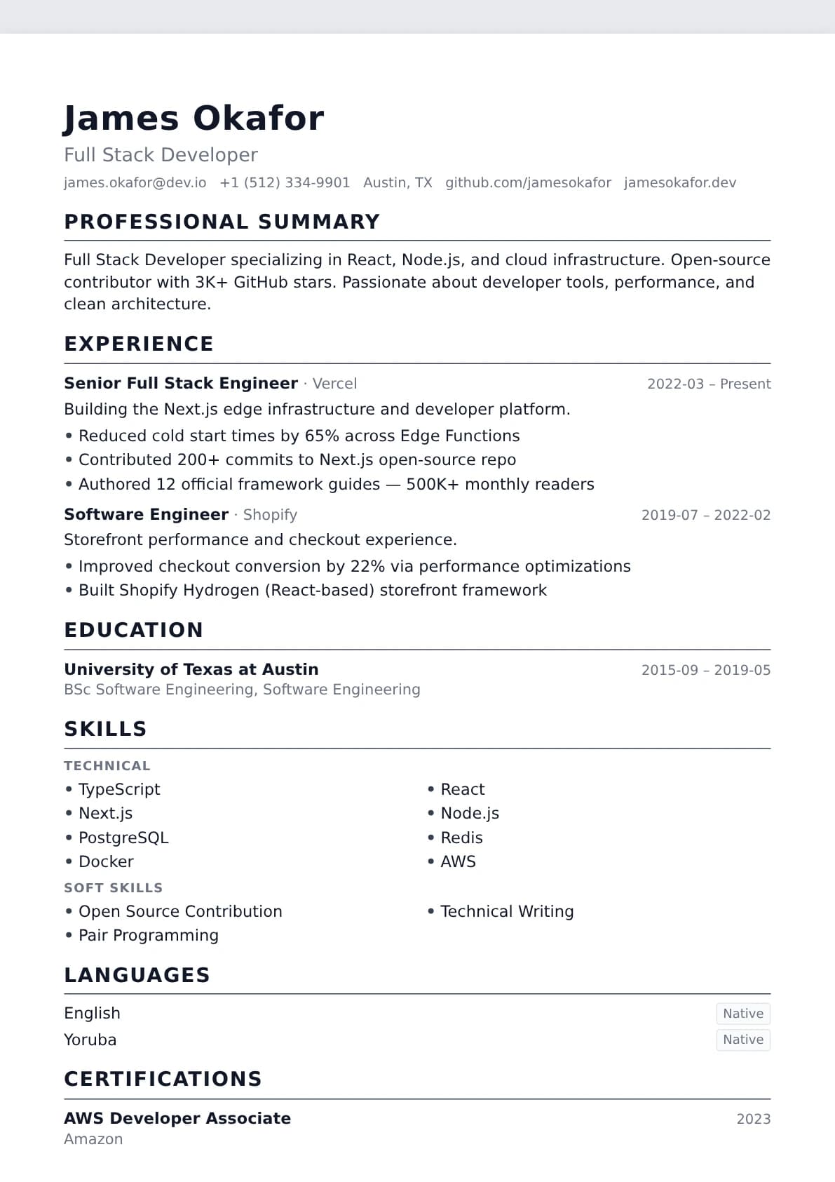 Simple Resume Template